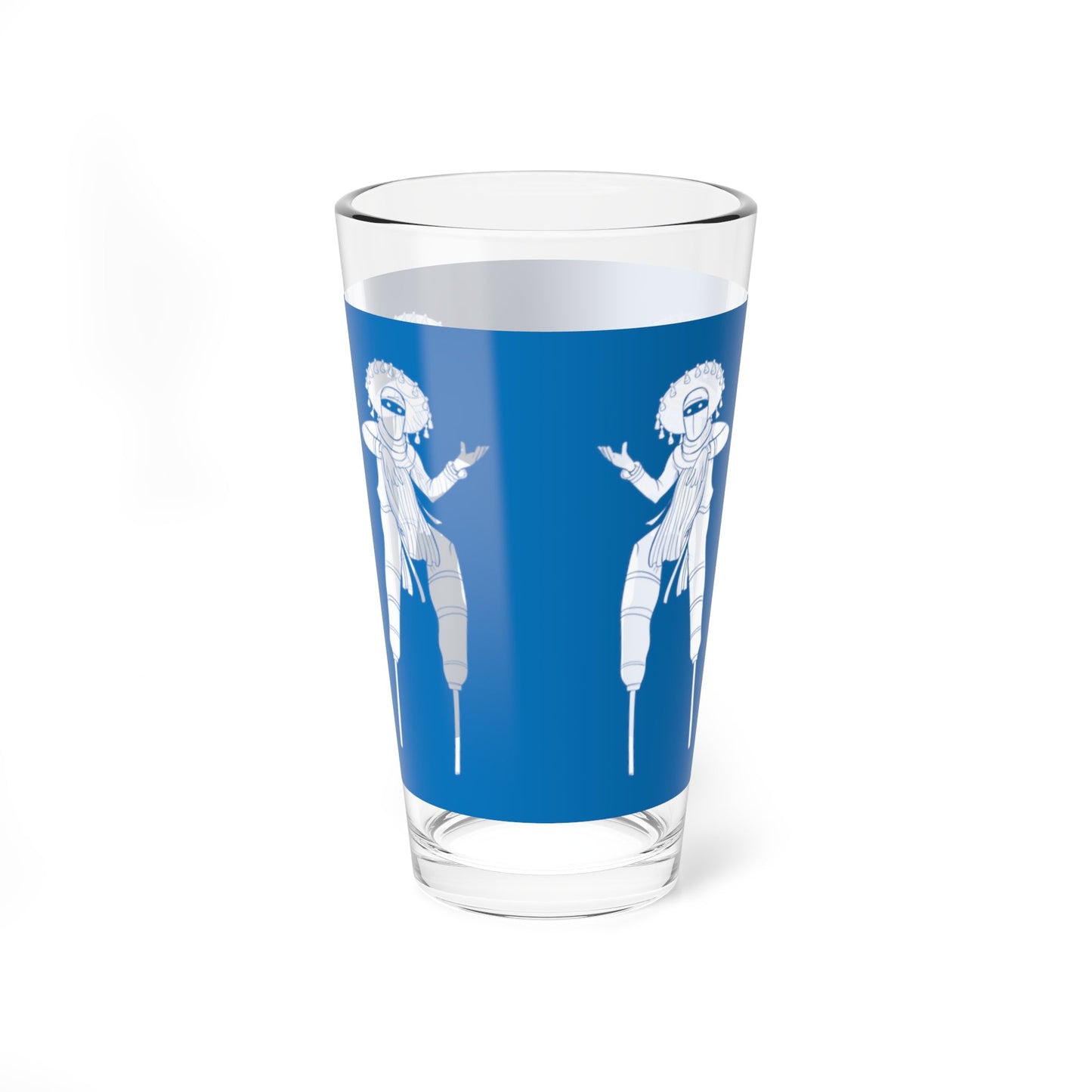 Blue Moko Jumbie 16 oz Glass - Position - STXGifts