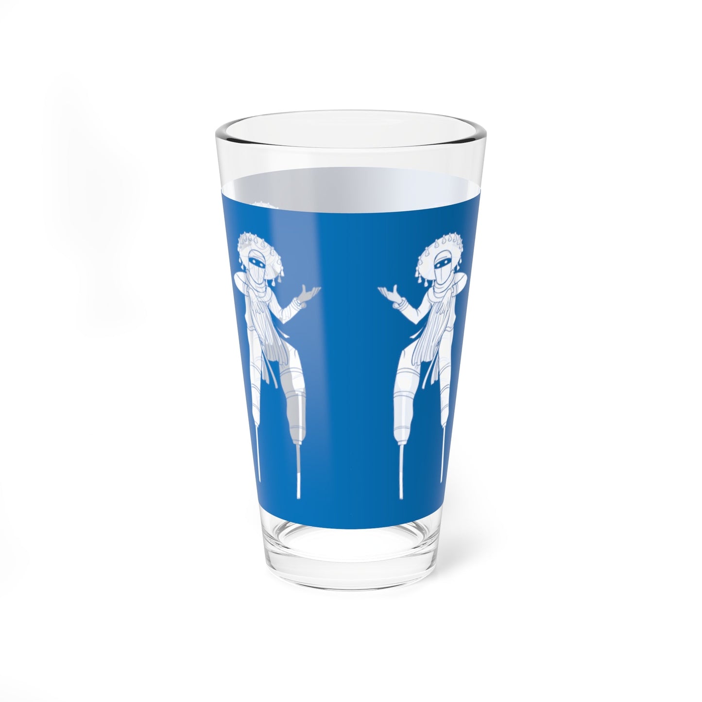 Blue Moko Jumbie 16 oz Glass - Position - STXGifts
