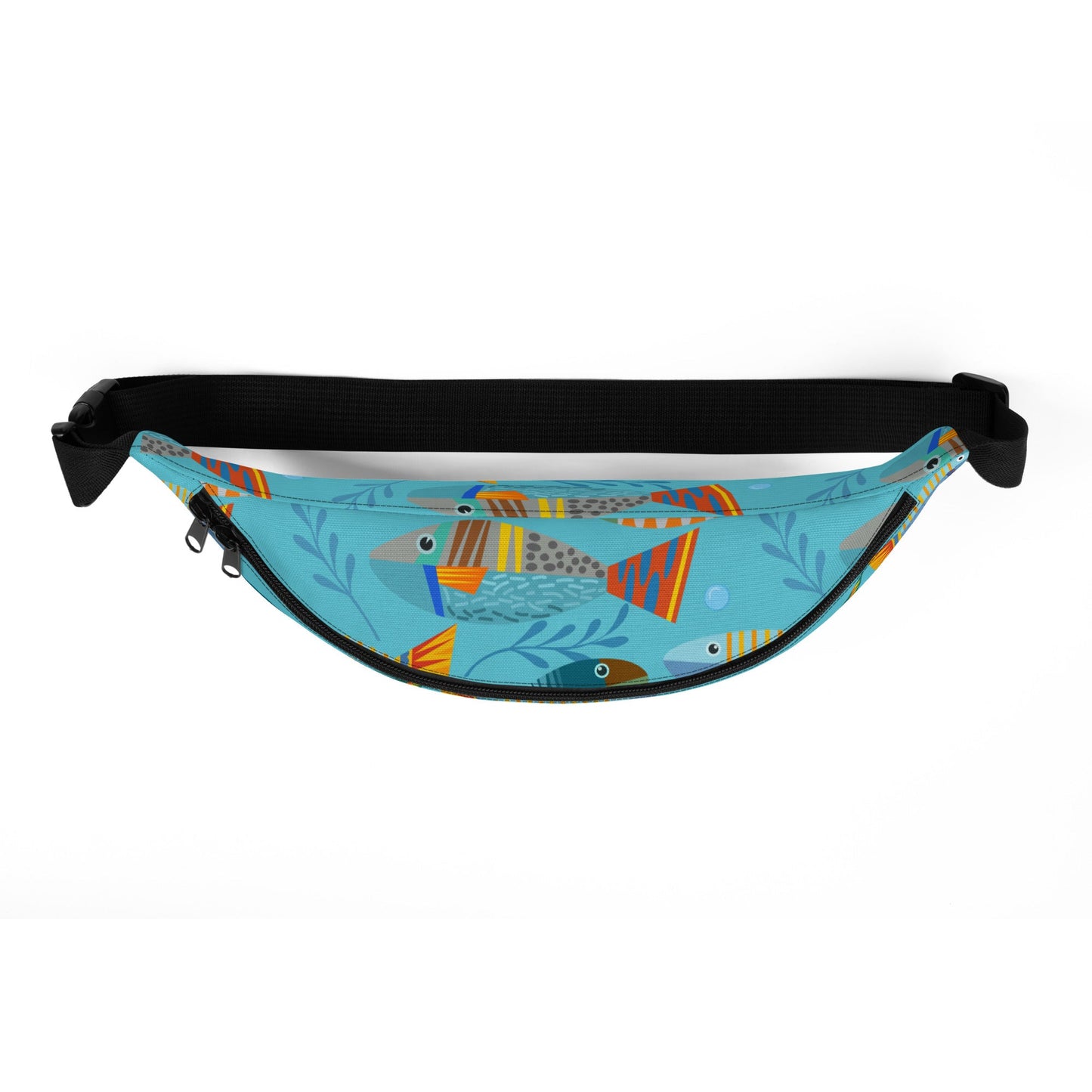 Blue Tropical Fish Crossbody Fanny Pack - Position - STXGifts