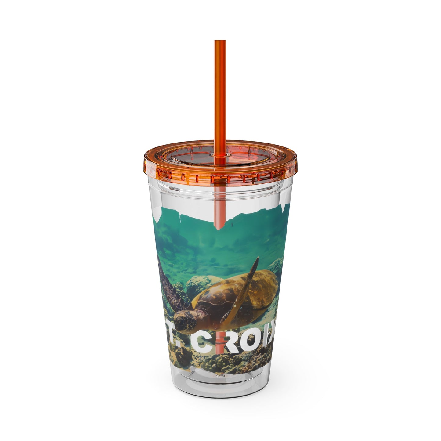 Sea Thru St. Croix Sea Turtle Tumbler - 16oz - Position - STXGifts