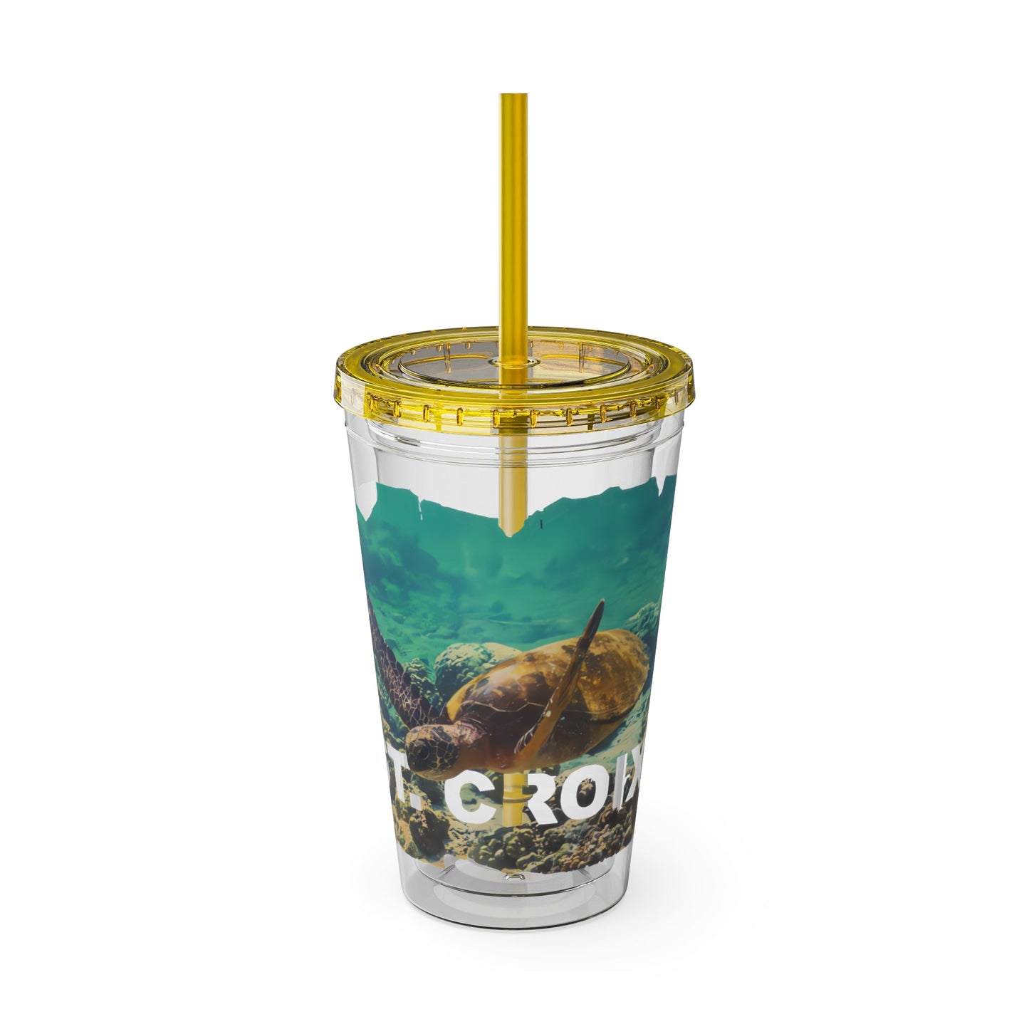 Sea Thru St. Croix Sea Turtle Tumbler - 16oz - Position - STXGifts