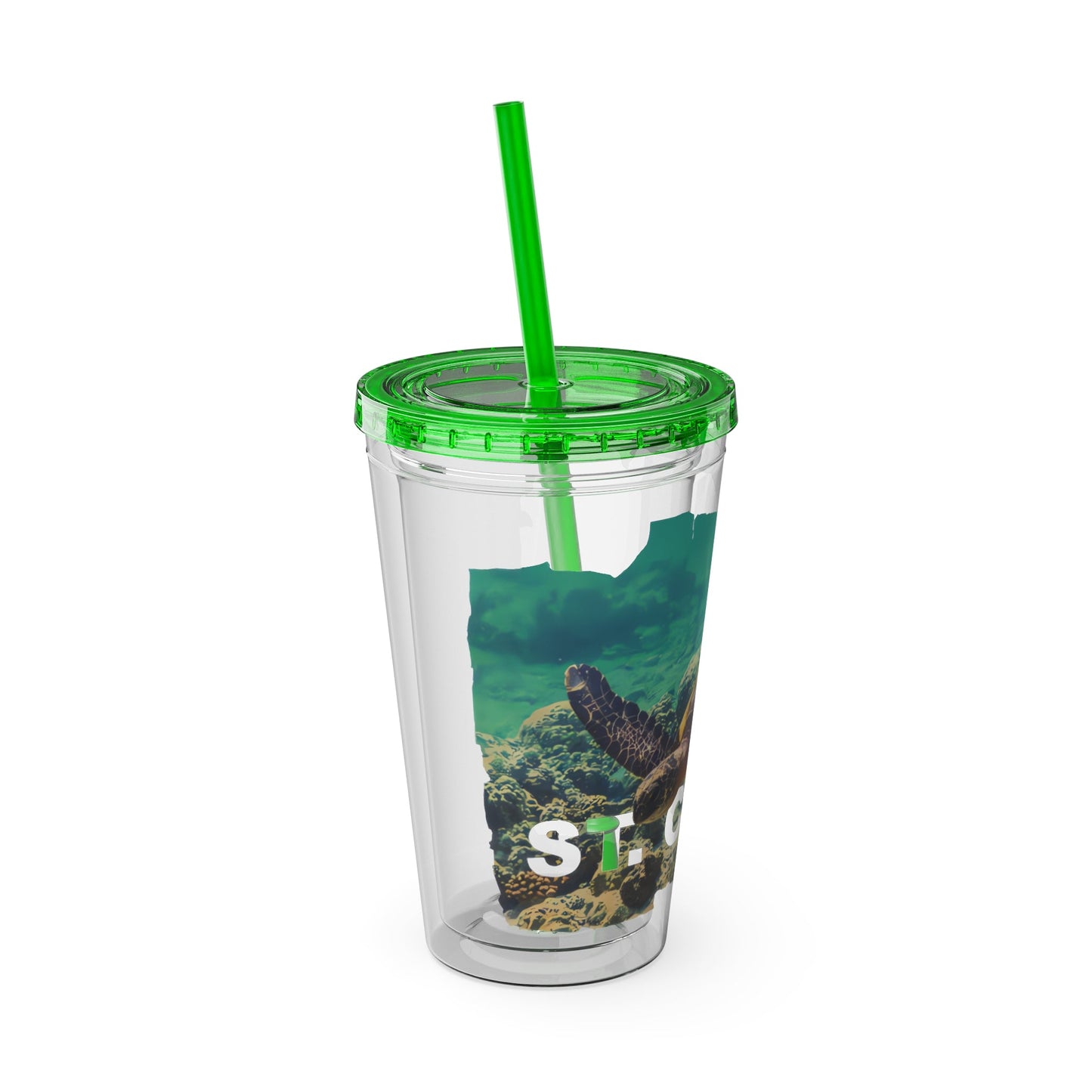 Sea Thru St. Croix Sea Turtle Tumbler - 16oz - Position - STXGifts