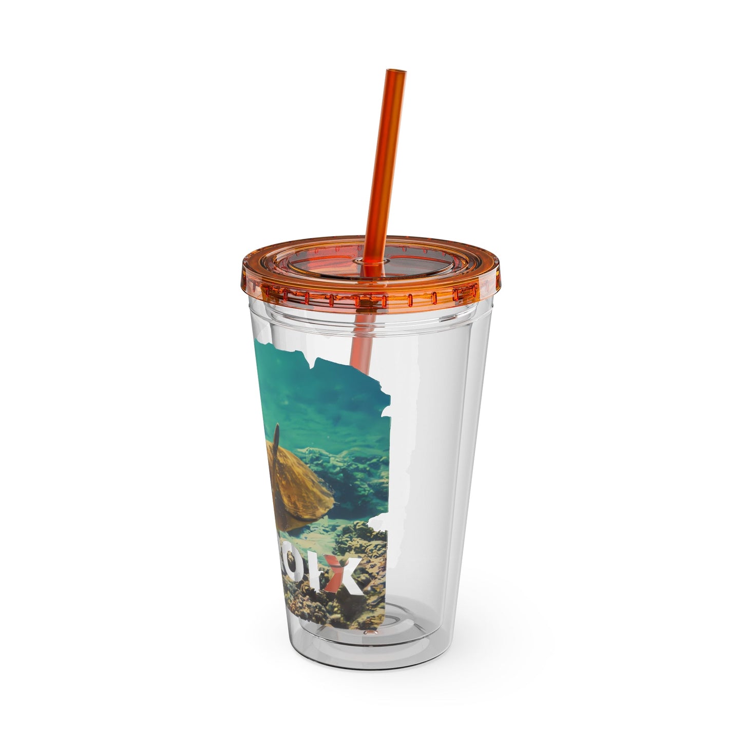 Sea Thru St. Croix Sea Turtle Tumbler - 16oz - Position - STXGifts