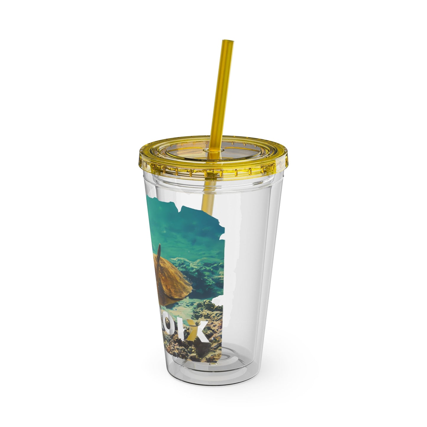 Sea Thru St. Croix Sea Turtle Tumbler - 16oz - Position - STXGifts