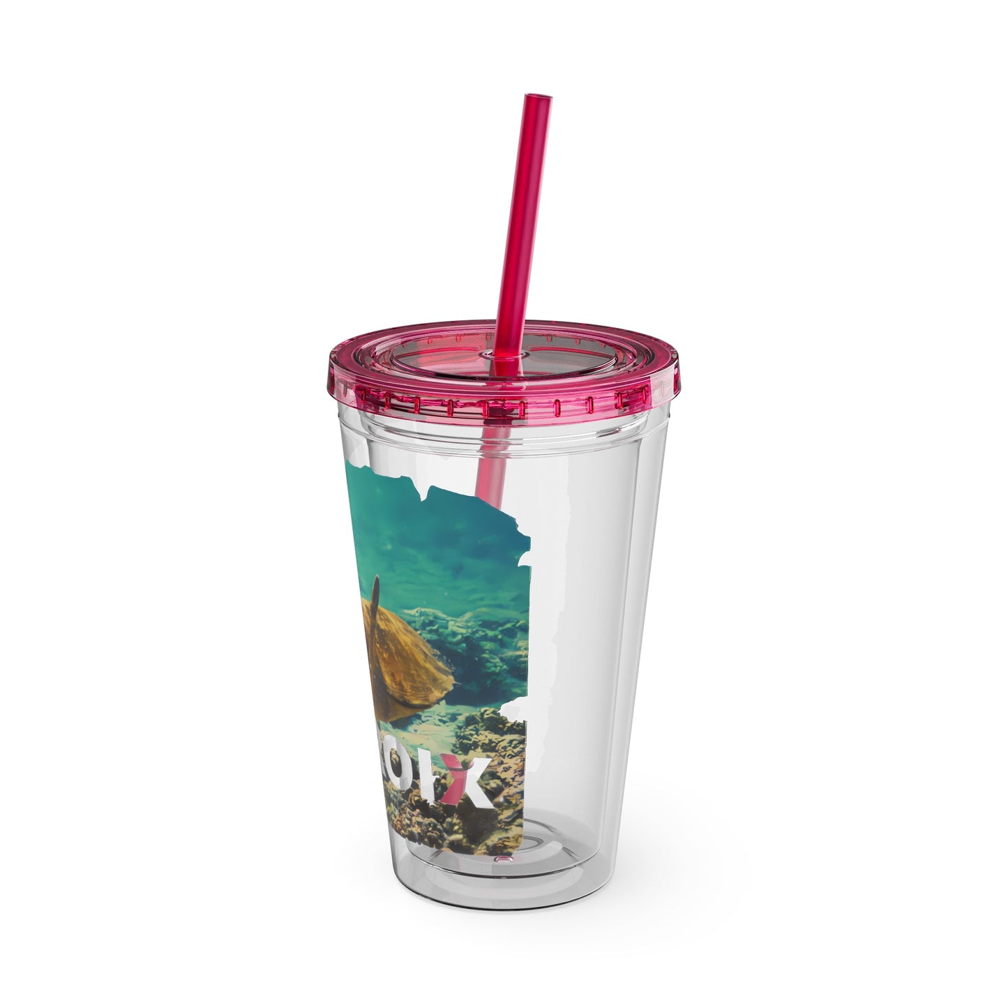 Sea Thru St. Croix Sea Turtle Tumbler - 16oz - Position - STXGifts