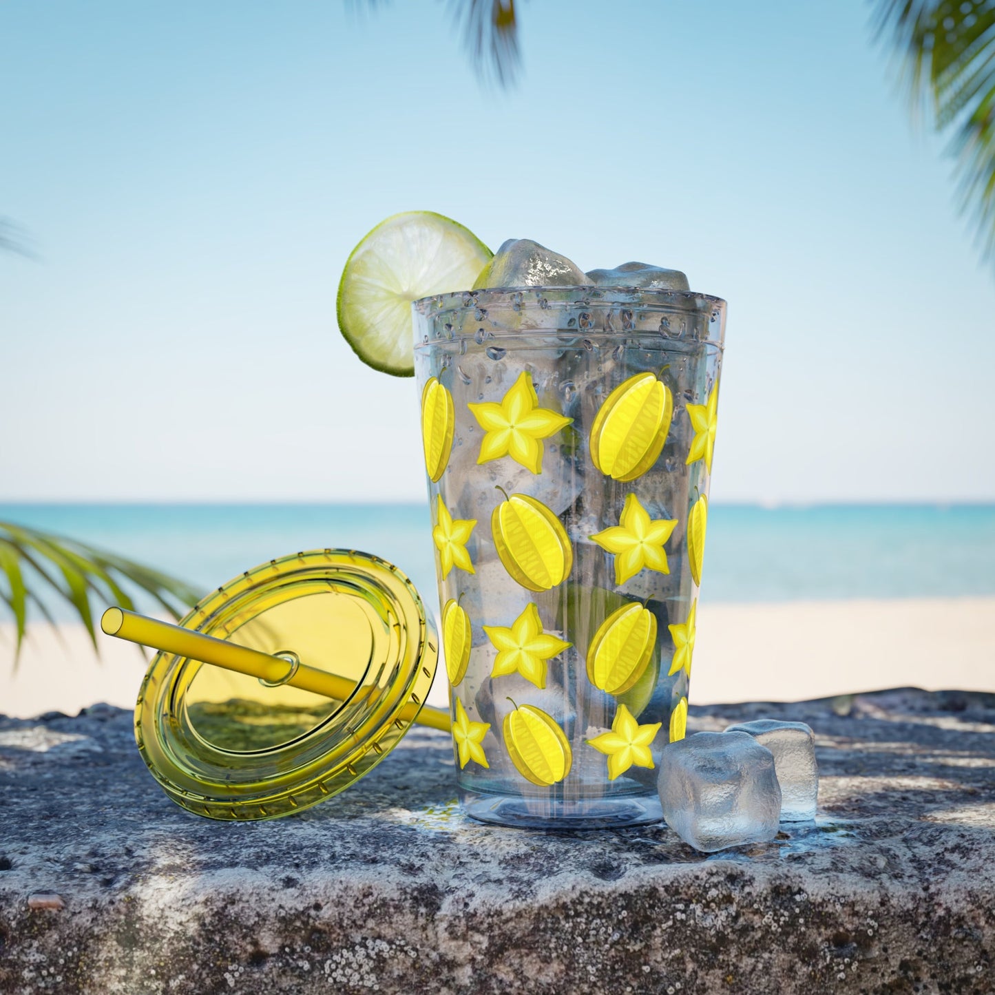 Sunsplash Carambola Tumbler with Straw - 16oz - Position - STXGifts