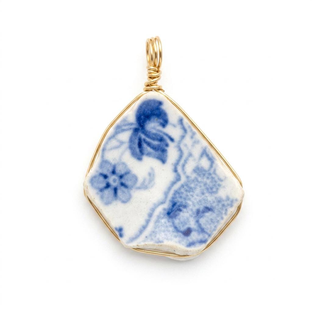 Genuine St Croix Chaney Necklace – Historic Caribbean Pottery Pendant – Beach Found Jewelry – Handmade Island Souvenir Gift – Wire Wrapped