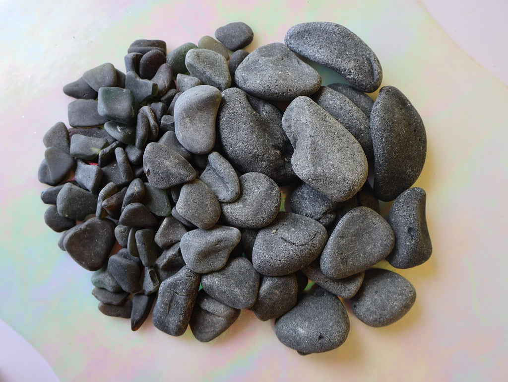 Rare Black Sea Glass (Pirate Glass) – St. Croix Caribbean Beach Glass – 6 oz Bulk