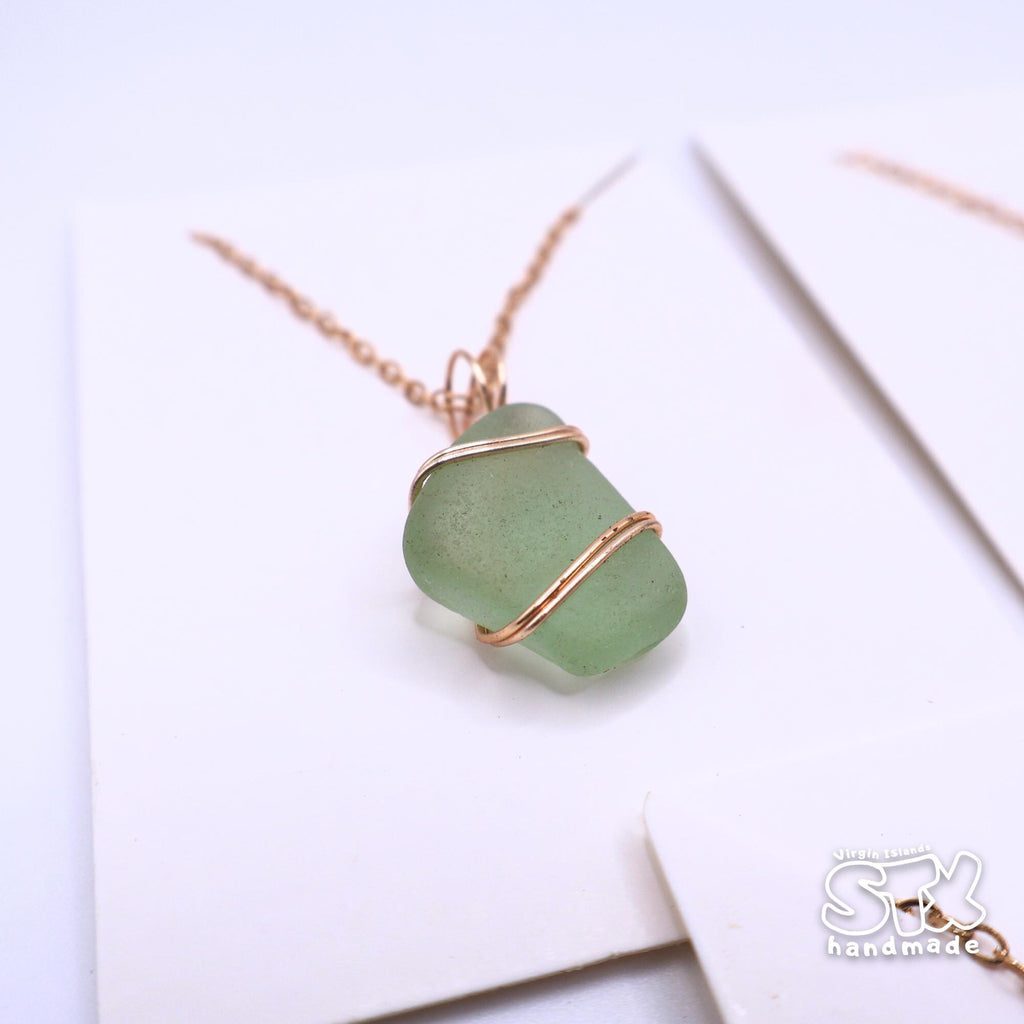 Genuine Sea Glass Necklace – Minimal Coastal Jewelry – Handmade Ocean-Worn Pendant Gift