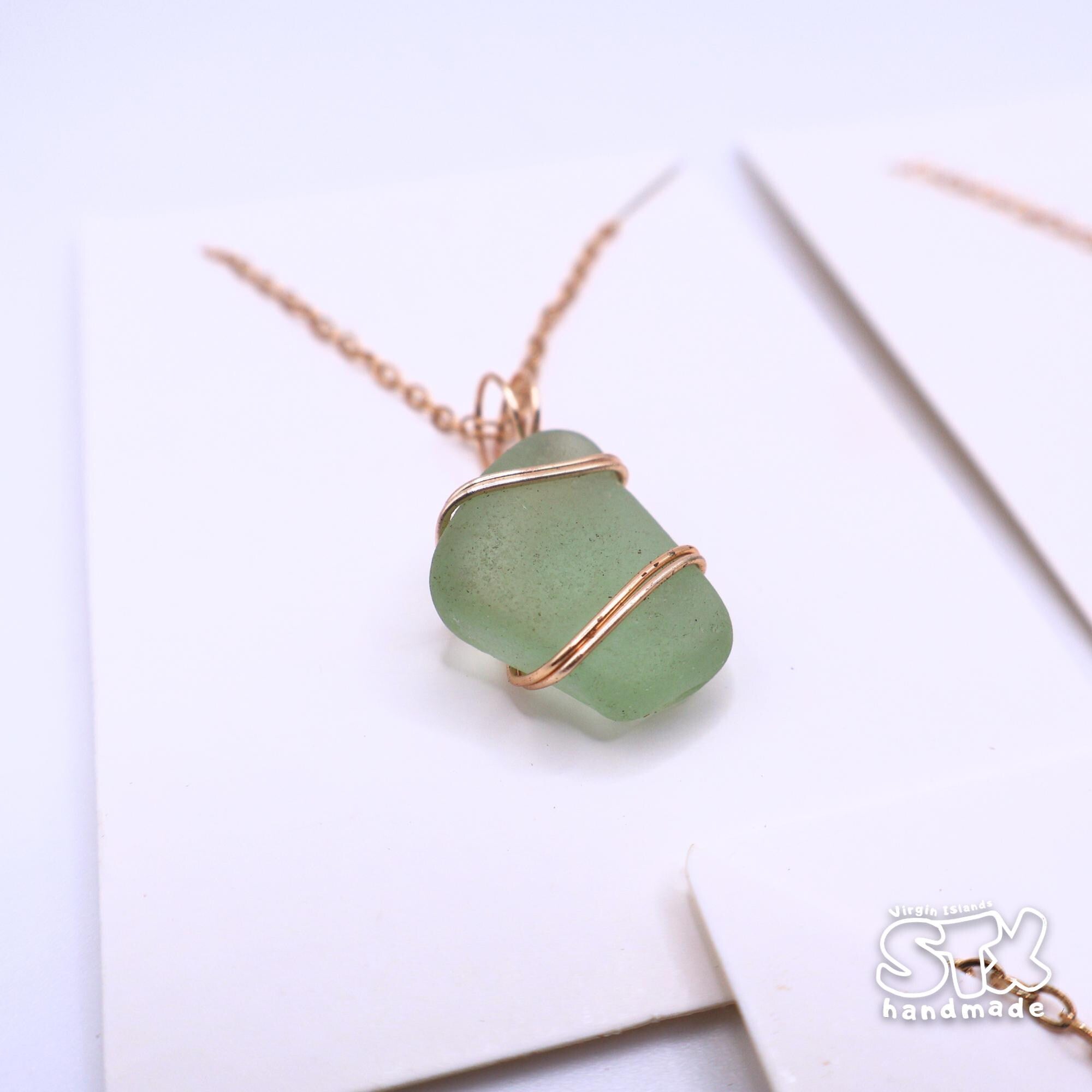Genuine Sea Glass Necklace – Minimal Coastal Jewelry – Handmade Ocean-Worn Pendant Gift