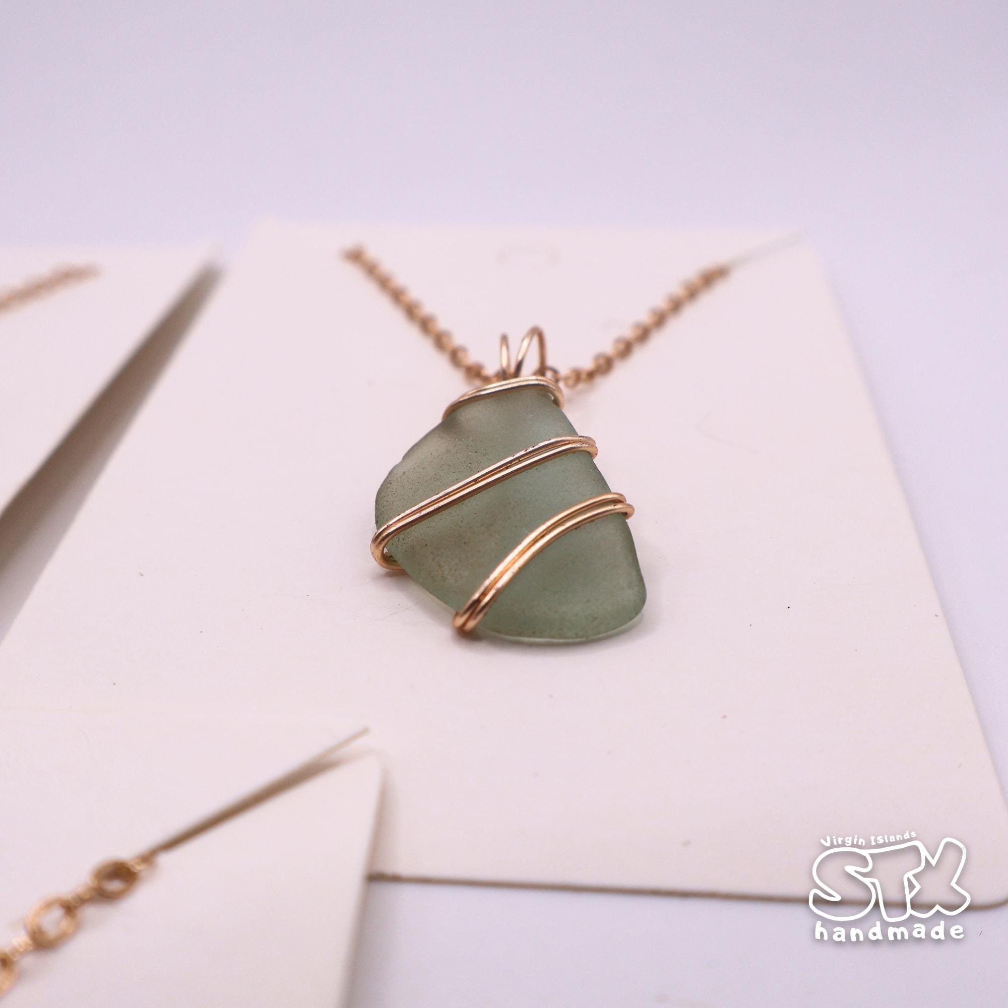 Genuine Sea Glass Necklace – Minimal Coastal Jewelry – Handmade Ocean-Worn Pendant Gift