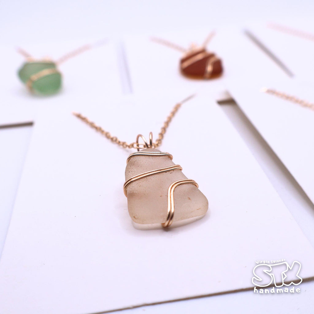 Genuine Sea Glass Necklace – Minimal Coastal Jewelry – Handmade Ocean-Worn Pendant Gift