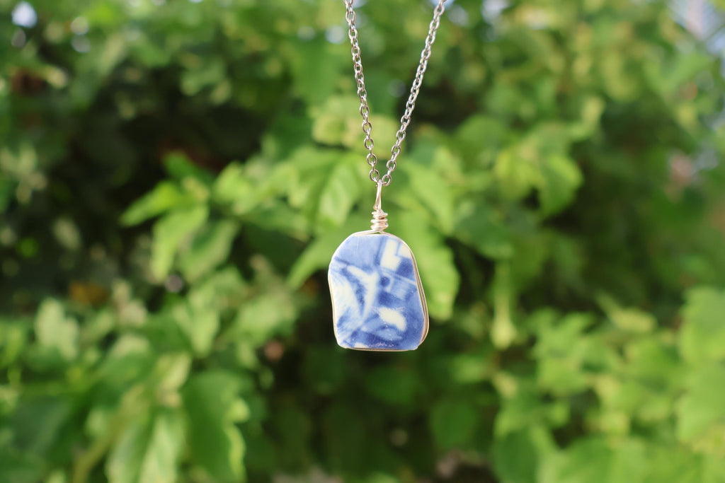 Genuine St Croix Chaney Necklace – Historic Caribbean Pottery Pendant – Beach Found Jewelry – Handmade Island Souvenir Gift – Wire Wrapped