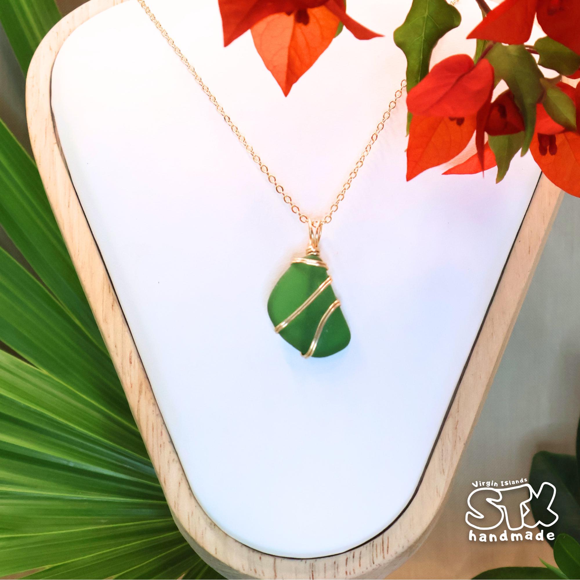 Genuine Sea Glass Necklace – Minimal Coastal Jewelry – Handmade Ocean-Worn Pendant Gift