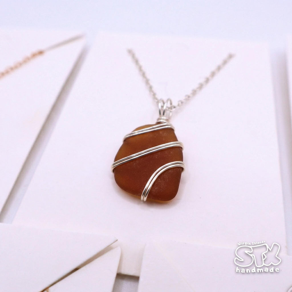 Genuine Sea Glass Necklace – Minimal Coastal Jewelry – Handmade Ocean-Worn Pendant Gift