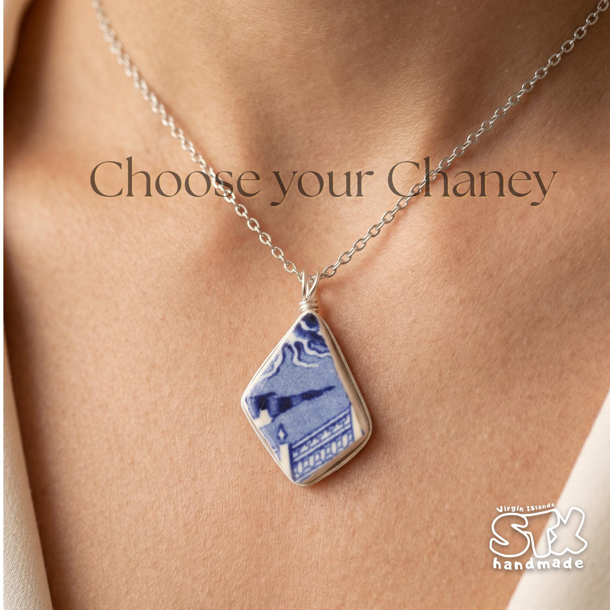 Genuine St Croix Chaney Necklace – Historic Caribbean Pottery Pendant – Beach Found Jewelry – Handmade Island Souvenir Gift – Wire Wrapped