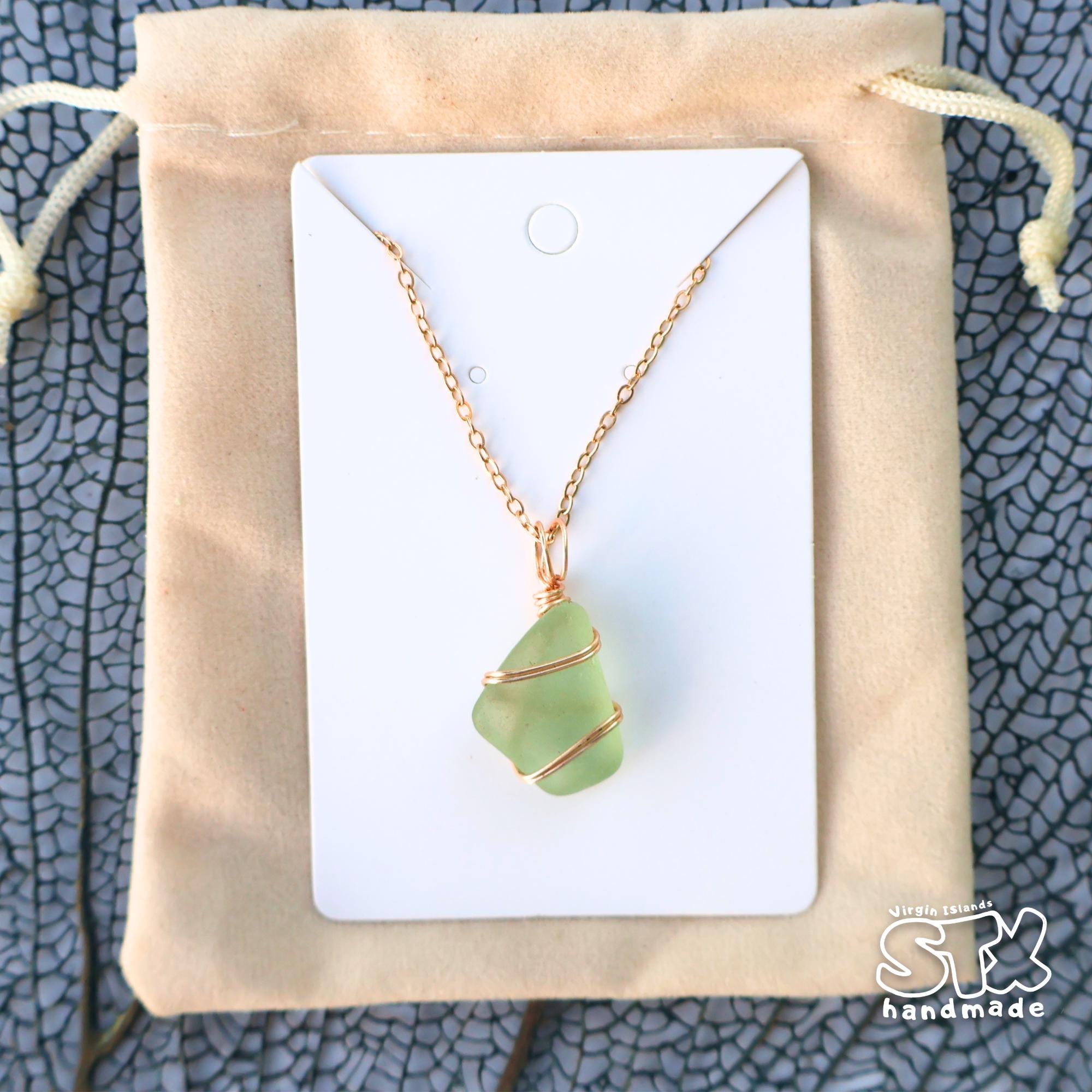 Genuine Sea Glass Necklace – Minimal Coastal Jewelry – Handmade Ocean-Worn Pendant Gift