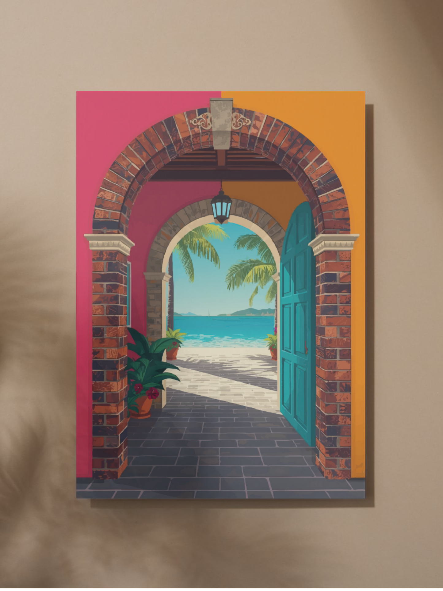 Caribbean Archway Vibrant Poster 18x24