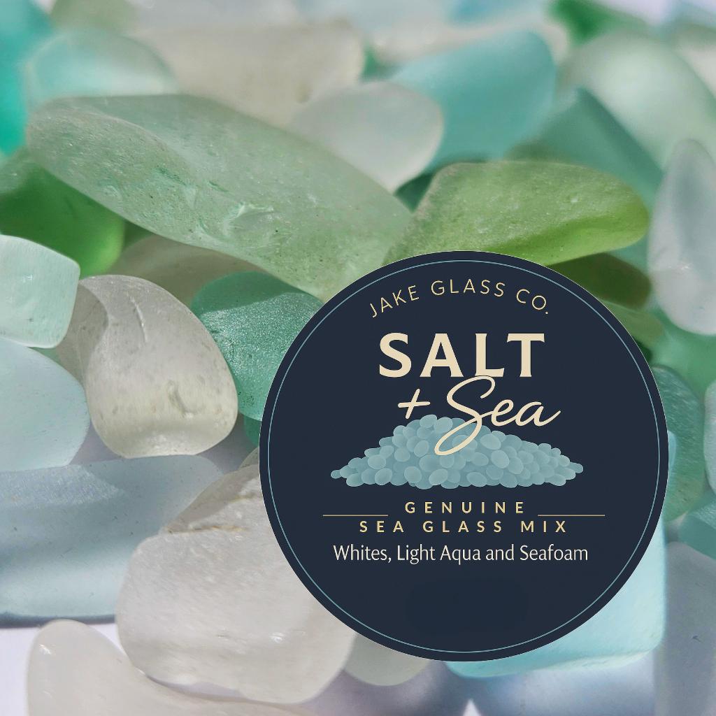 Genuine Sea Glass Mix – Aqua, Seafoam and White – St. Croix Caribbean Beach Glass – Jewelry & Craft Supplies – 6 oz Bulk