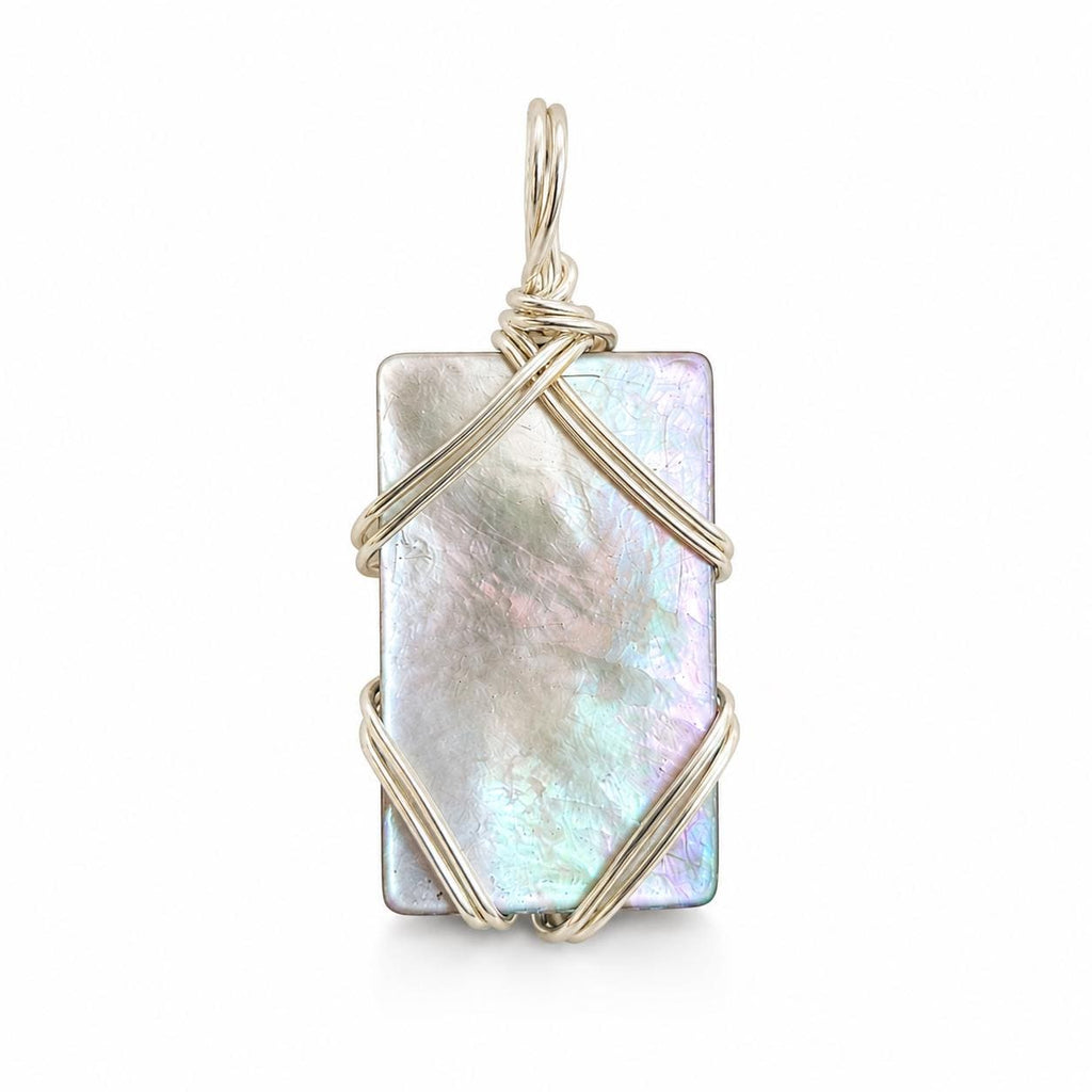 Genuine Mother of Pearl Necklace – Minimal Coastal Jewelry – Handmade Ocean Treasure Pendant Gift