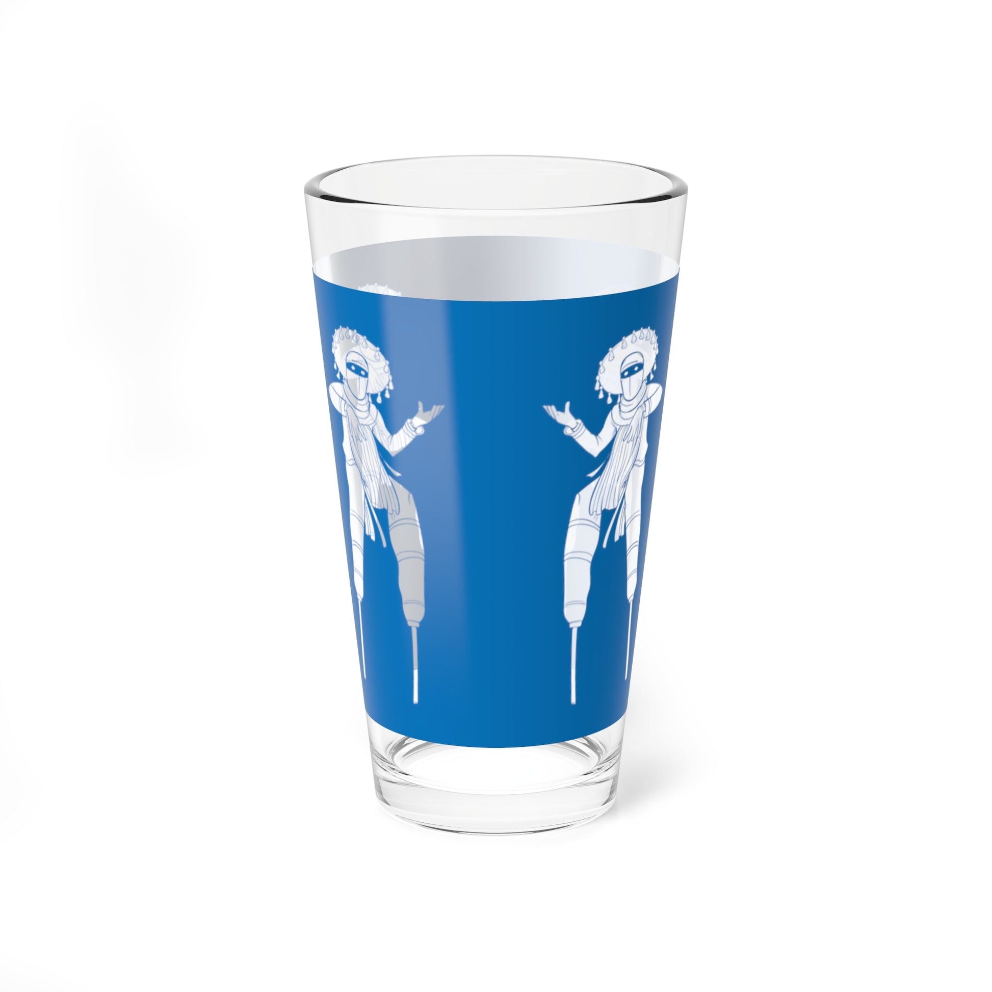 Blue Moko Jumbie 16 oz Glass - Position - STXGifts