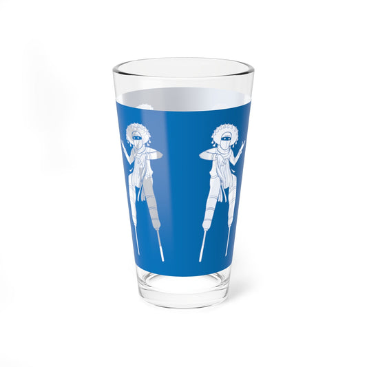 Blue Moko Jumbie 16 oz Glass - Position - STXGifts