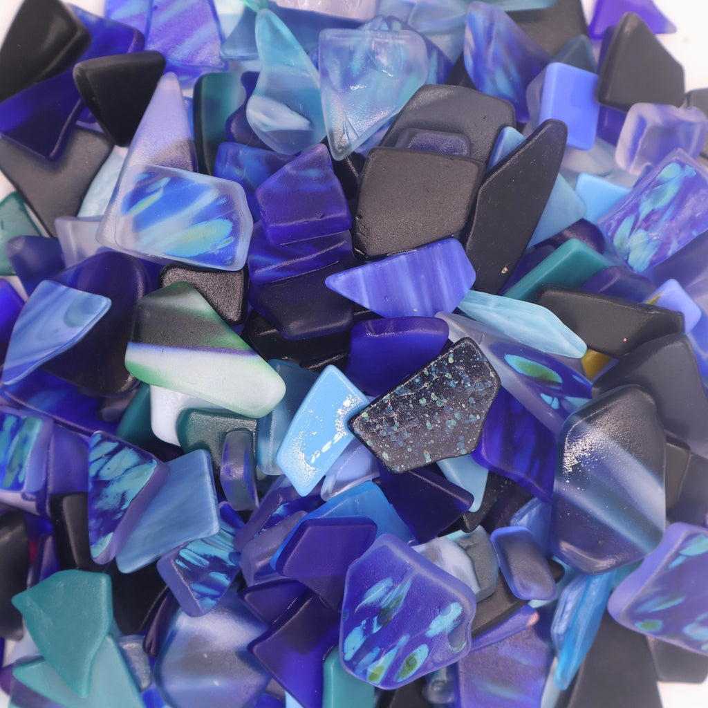 Bulk Sea Glass Mix of Ocean Hues — Blues, Aquas, Teals and seafoam | Tumbled Mosaic Pieces for Jewelry & Crafts - 1 pound. - Position - STXGifts
