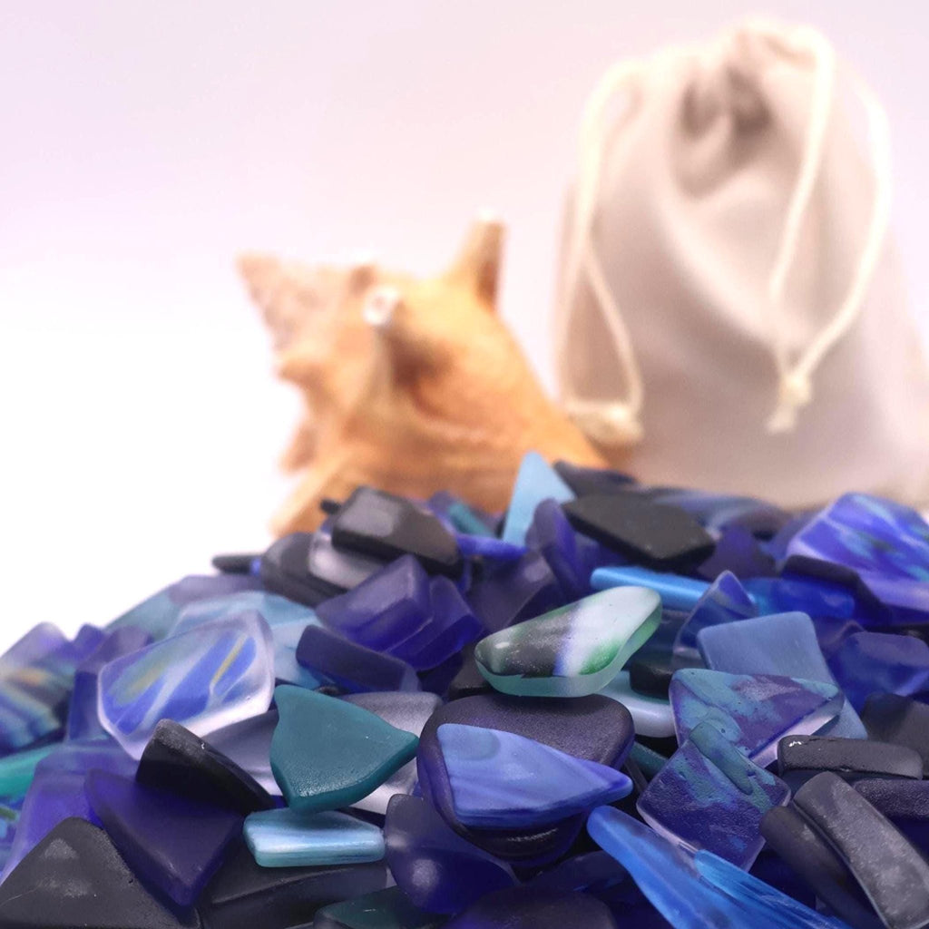 Bulk Sea Glass Mix of Ocean Hues — Blues, Aquas, Teals and seafoam | Tumbled Mosaic Pieces for Jewelry & Crafts - 1 pound. - Position - STXGifts