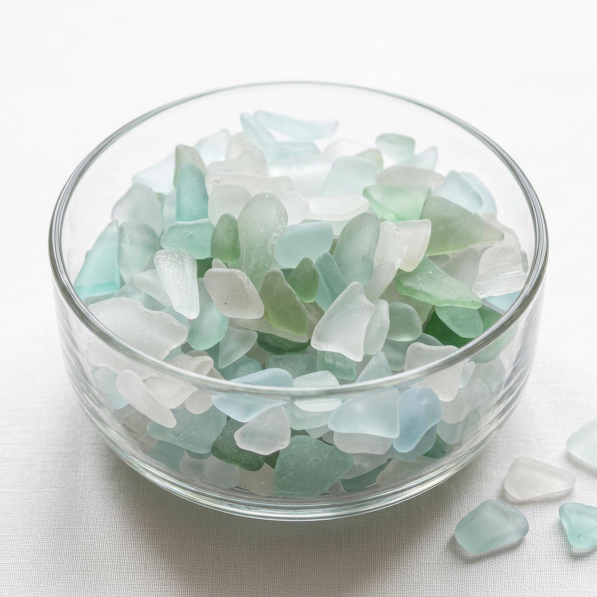 Genuine Sea Glass Mix – Aqua, Seafoam and White – St. Croix Caribbean Beach Glass – Jewelry & Craft Supplies – 6 oz Bulk
