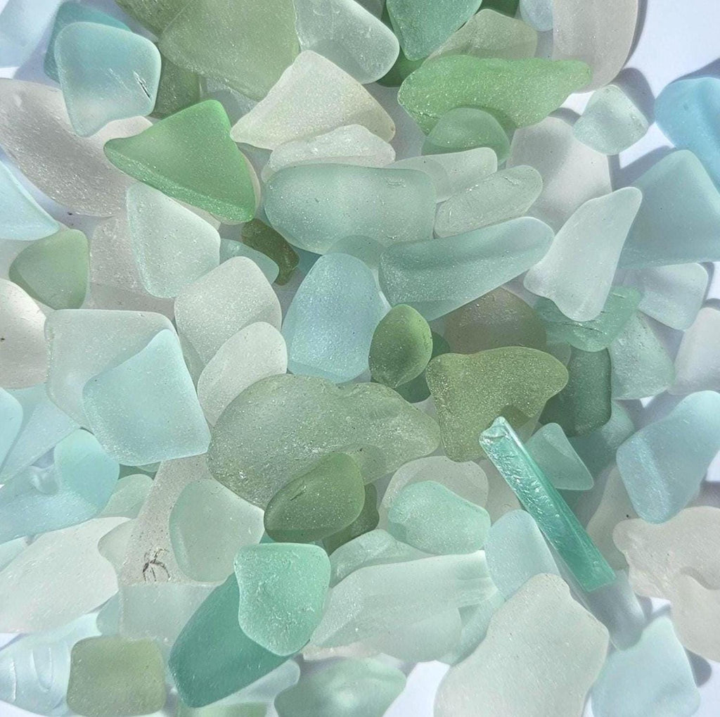 Genuine Sea Glass Mix – Aqua, Seafoam and White – St. Croix Caribbean Beach Glass – Jewelry & Craft Supplies – 6 oz Bulk