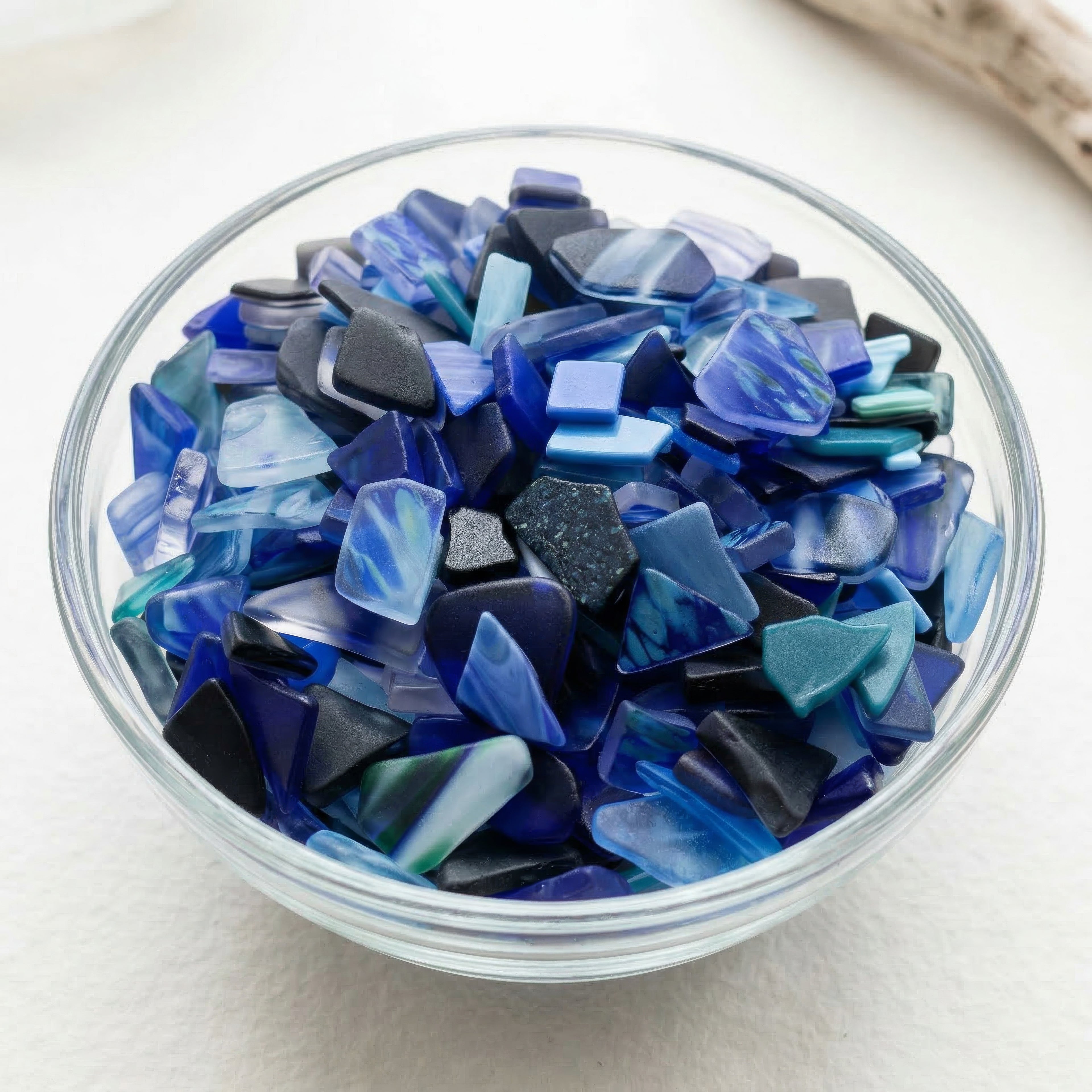 Bulk Sea Glass Mix of Ocean Hues — Blues, Aquas, Teals and seafoam | Tumbled Mosaic Pieces for Jewelry & Crafts - 1 pound.