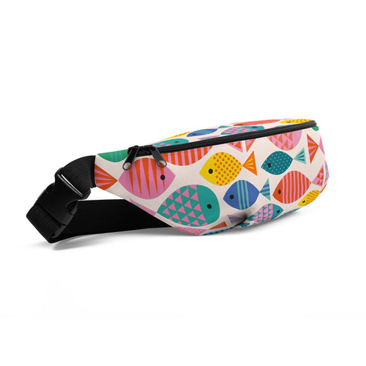 Pink Tropical Fish Crossbody Fanny Pack - Position - STXGifts
