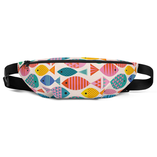 Pink Tropical Fish Crossbody Fanny Pack - Position - STXGifts