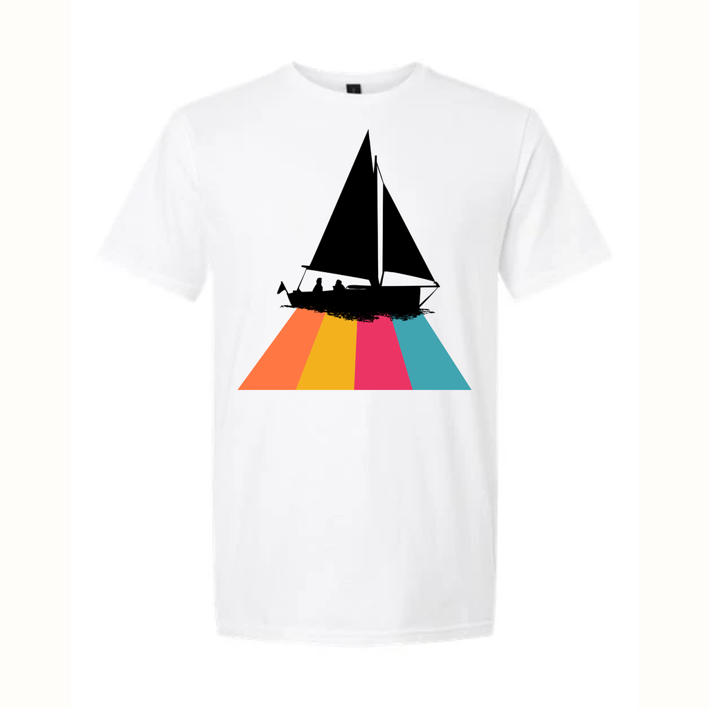 Retro Sailboat Color Rays Tee (White) - Position - STXGifts
