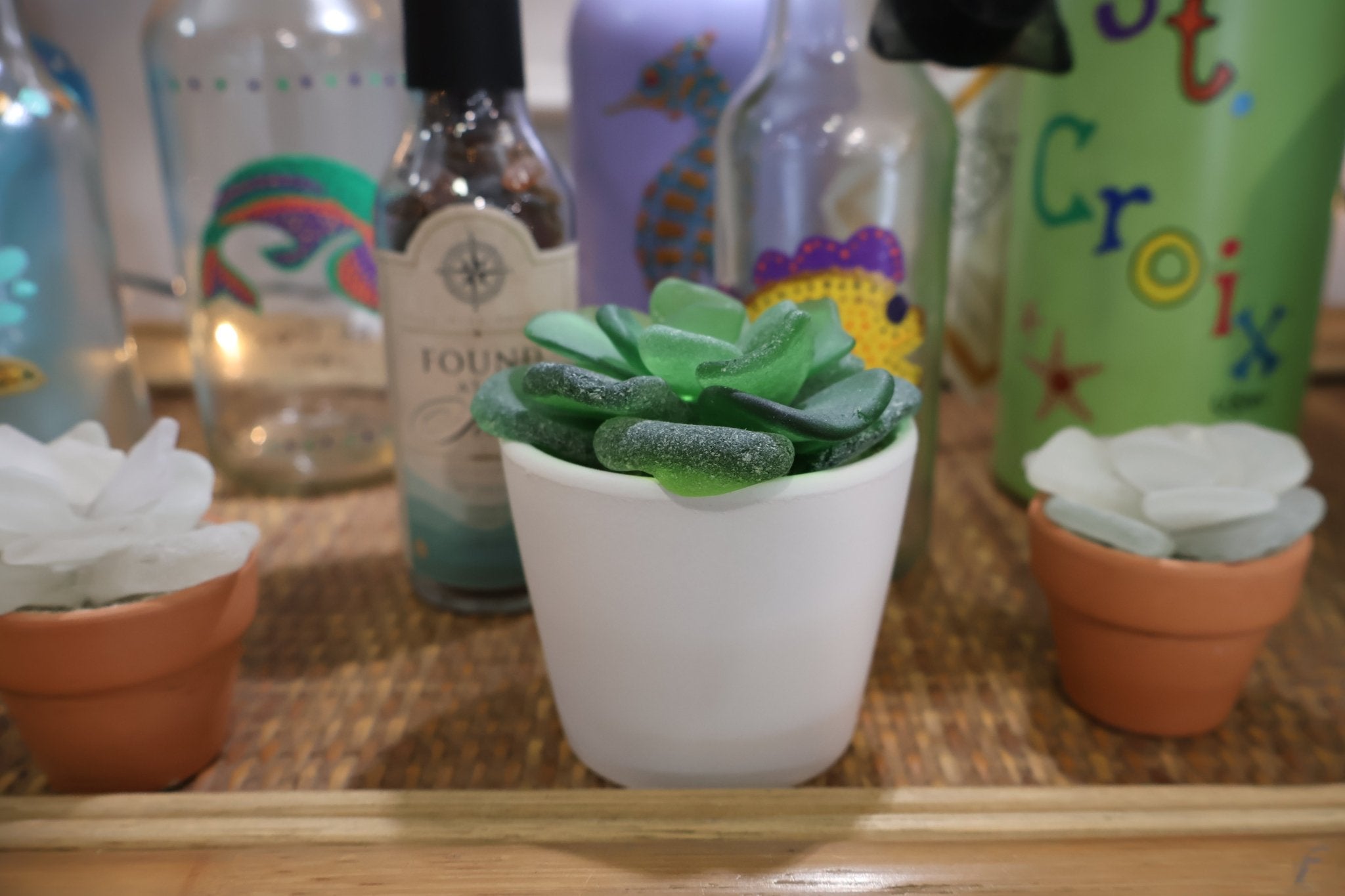 Sea Glass Succulent sculpture - Position - STXGifts