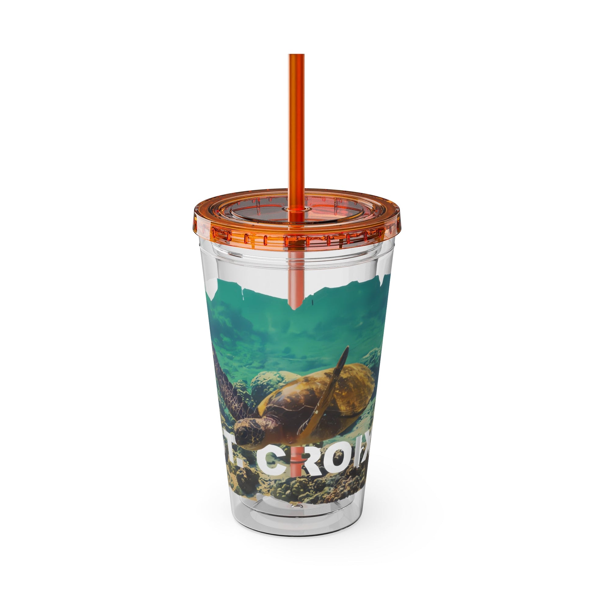 Sea Thru St. Croix Sea Turtle Tumbler - 16oz - Position - STXGifts