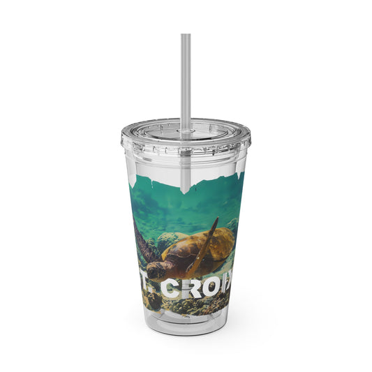 Sea Thru St. Croix Sea Turtle Tumbler - 16oz - Position - STXGifts