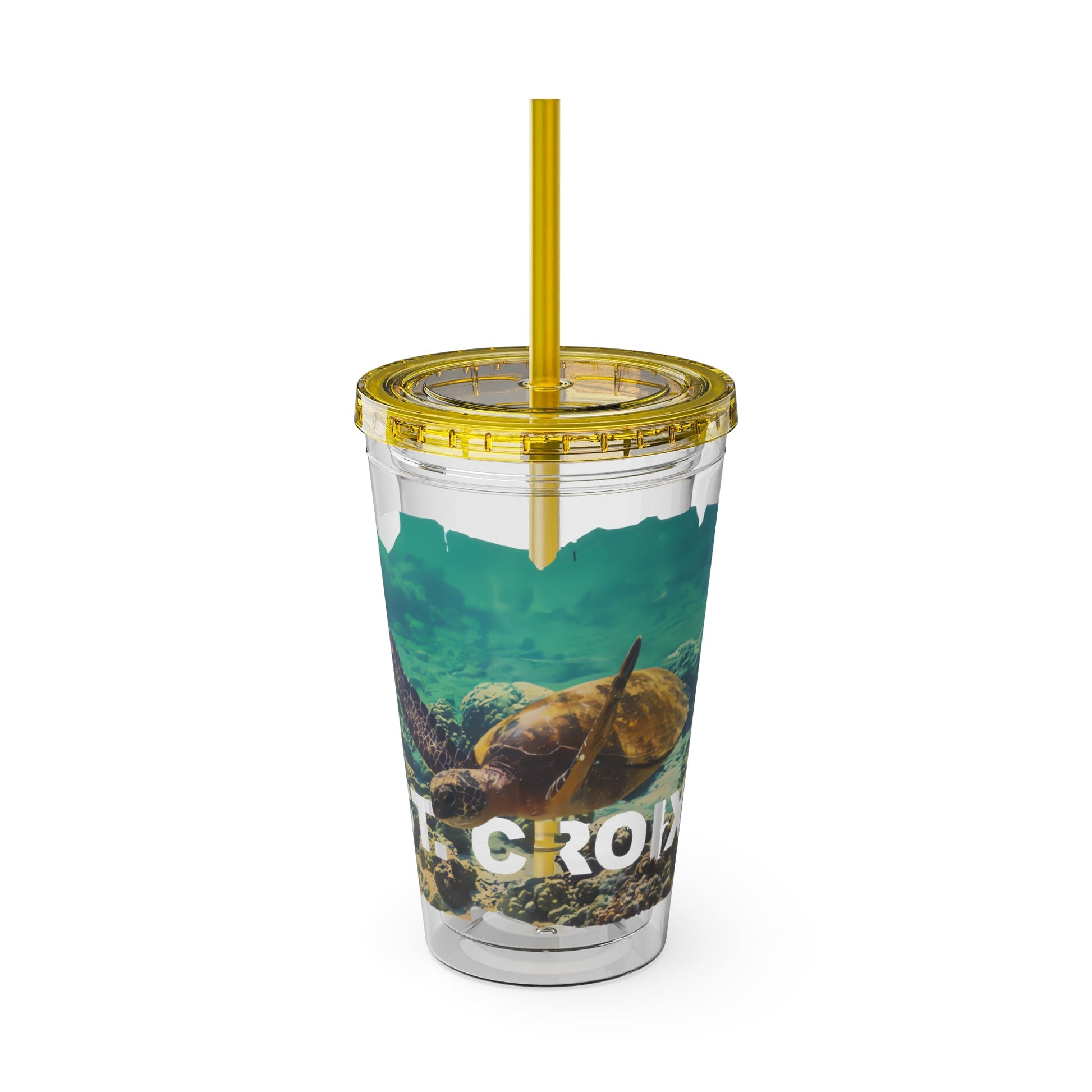 Sea Thru St. Croix Sea Turtle Tumbler - 16oz - Position - STXGifts